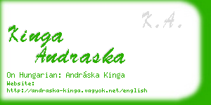 kinga andraska business card