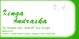 kinga andraska business card